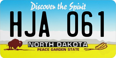 ND license plate HJA061