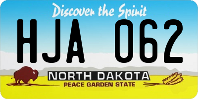 ND license plate HJA062