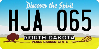 ND license plate HJA065