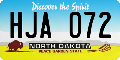 ND license plate HJA072