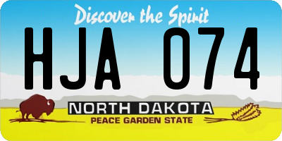 ND license plate HJA074