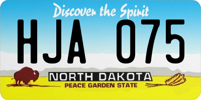 ND license plate HJA075