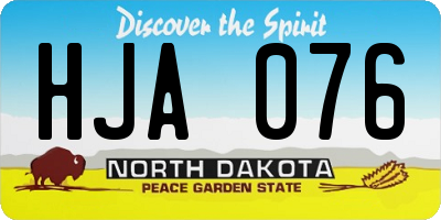 ND license plate HJA076