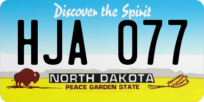ND license plate HJA077