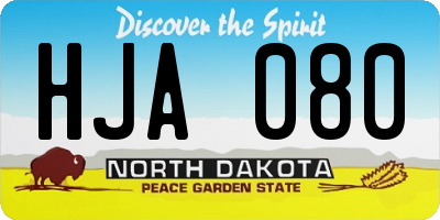 ND license plate HJA080