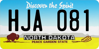 ND license plate HJA081
