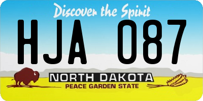 ND license plate HJA087