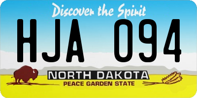 ND license plate HJA094
