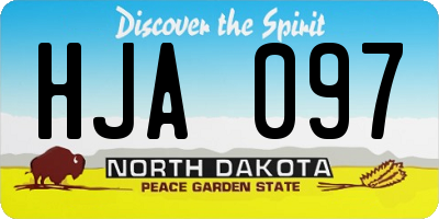 ND license plate HJA097