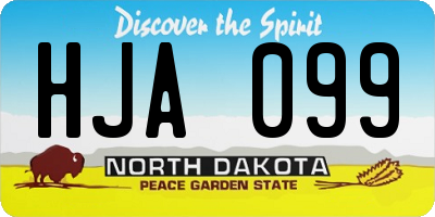 ND license plate HJA099