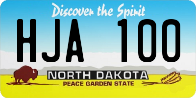 ND license plate HJA100