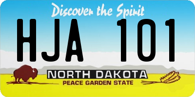 ND license plate HJA101