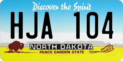 ND license plate HJA104