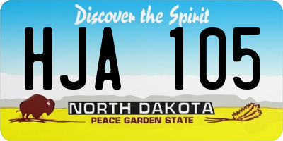 ND license plate HJA105