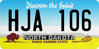 ND license plate HJA106
