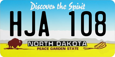 ND license plate HJA108