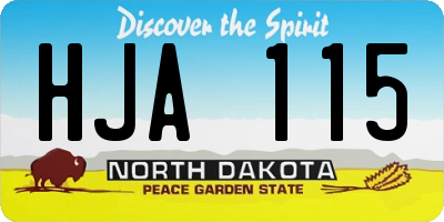ND license plate HJA115