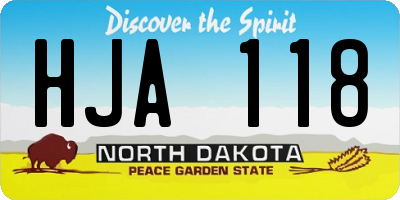 ND license plate HJA118