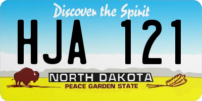 ND license plate HJA121