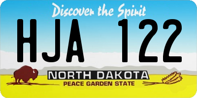 ND license plate HJA122