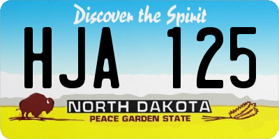 ND license plate HJA125