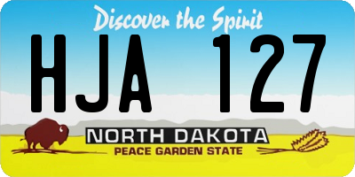 ND license plate HJA127