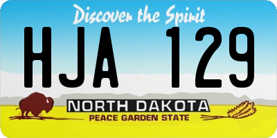 ND license plate HJA129