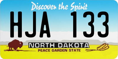 ND license plate HJA133