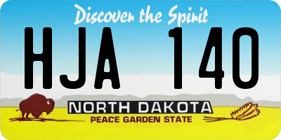 ND license plate HJA140