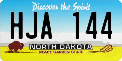 ND license plate HJA144