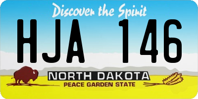 ND license plate HJA146