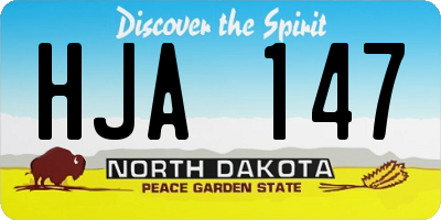 ND license plate HJA147