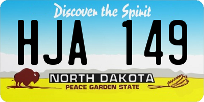 ND license plate HJA149