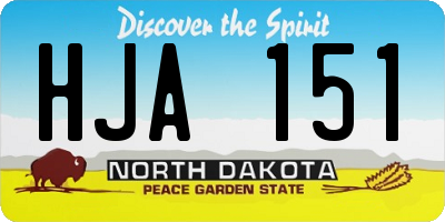 ND license plate HJA151