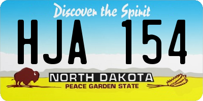 ND license plate HJA154