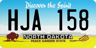 ND license plate HJA158