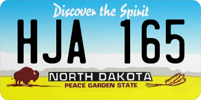 ND license plate HJA165