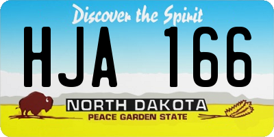 ND license plate HJA166