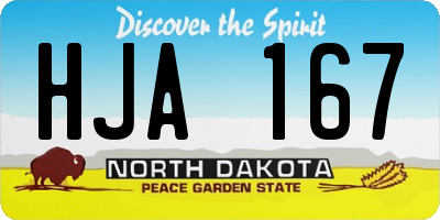 ND license plate HJA167