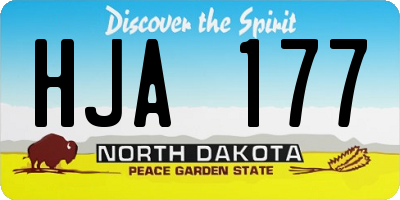 ND license plate HJA177