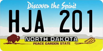 ND license plate HJA201