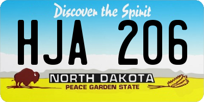 ND license plate HJA206