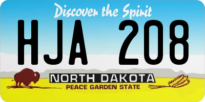 ND license plate HJA208