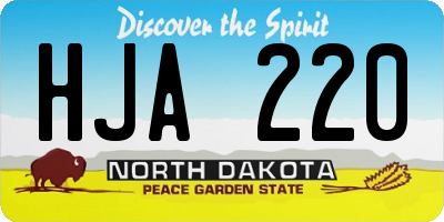 ND license plate HJA220