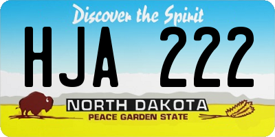 ND license plate HJA222