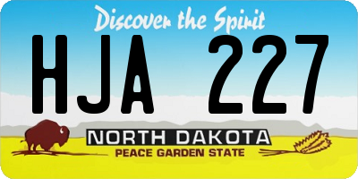 ND license plate HJA227