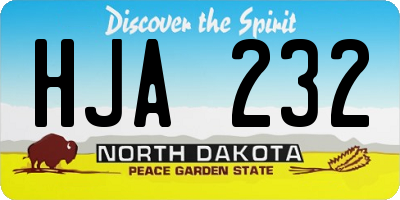 ND license plate HJA232