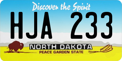 ND license plate HJA233