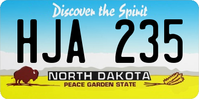 ND license plate HJA235