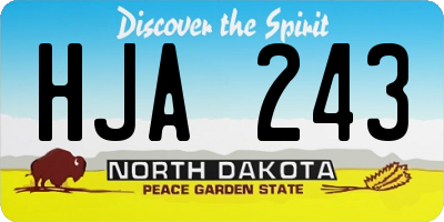 ND license plate HJA243